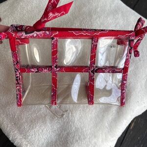 Vera Bradley Clear Cosmetic Bag with Red Trim